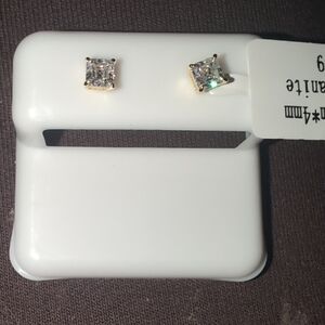 Asscher Cut Moissanite Studs